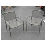 Two metal patio chairs, seller code C