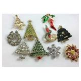 Group of seasonal brooches