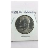 1988D Kennedy half dollar