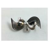 Sterling Silver Bow Pin