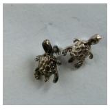 Sterling Silver Small Turtle Earrings