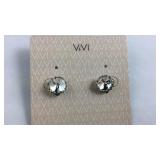 ViVI Crystal Silver Tone Earrings New with Tag