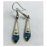 Sterling Silver Enamel Dangle Earrings