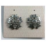 ViVi Crystal Silver Tone Earrings New with Tag