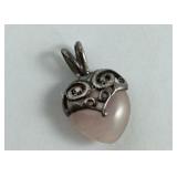 Sterling Silver Quartz Heart Pendant