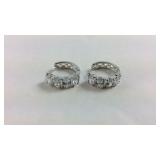 Sterling Silver CZ Hoop Earrings