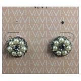 ViVI Faux Pearl & Crystal Earrings New with Tag $