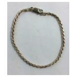 Sterling Silver 7 inch Rope Bracelet