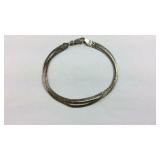 Sterling Silver Triple Strand 7.5 inch Bracelet