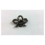 Sterling Silver Rose Bow Pin