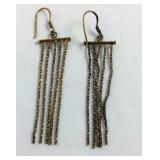 Gold over Sterling Silver 2 inch Dangle Earrings