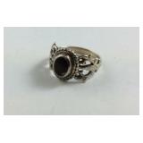Sterling Silver Black Stone Ring Size 6