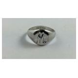 Sterling Silver "M" Ring Size 4