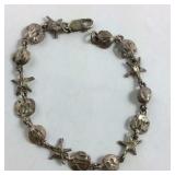Sterling Silver Beach 7 inch Bracelet