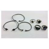 Sterling jewelry- three small bracelets and four