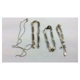 Three sterling bracelets and a broken Sterling