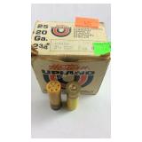 Ammo, 20ga 2 3/4in not complete