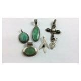 Six Sterling pendants