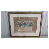 Flower Planter print, framed and double matted,