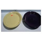 Two Fiesta platters purple and yellow