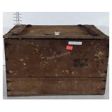Antique Wooden Store Box. Hinged top lid,