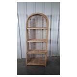 Wicker Shelf, 26wx64" tall, fray spot as shown
