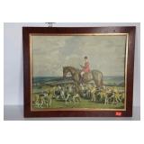 Fox hunt print in beautiful frame, 27 x 22