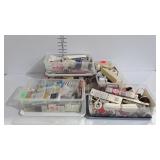 Sewing supplies - thread, needles, fasteners,