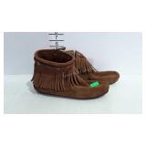 Fringed suede moccasins, Minnetonka brand, size 10