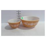 Pyrex - 2 Butterfly gold mixing bowls, #401 & 403