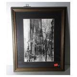 Church in the City print, framed and matted, 19 x