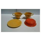 5 Fiestaware pieces, all will have some type of