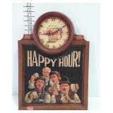 Happy Hour sign with battery operated clock