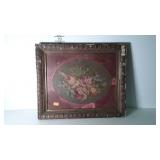 Early framed needlepoint, frame and matting need