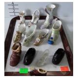 Ceramic & glass shoe collection - 11 total