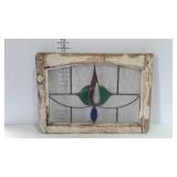 Leaded glass window sash, some cracks and a