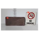 Metal NO SMOKING signs, 7x10 and 14x7
