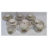 21-pc Noritake tea & cake set - Teapot, creamer,