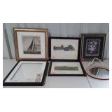 Wall decor group, prints, collectible frame and