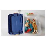 Marx toys - posable cowgirl & Indian dolls with