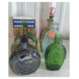 Collection of colorful bottles, including w