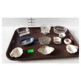 Salt & master salt dips, glass & china