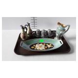 Japanese china, 4-pc condiment set with matching
