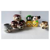10 Poly character mugs - Tweety, Bugs, Mickey, Taz