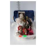 Dolls - Raggedy Ann & Andy, porcelain, wooden,