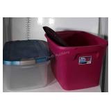 Two storage totes lids rough on both