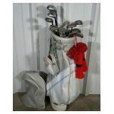 Set of ladies, graphite shaft LYNX golf clubs in