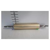 Rolling pin with storage box - gold tone stainless