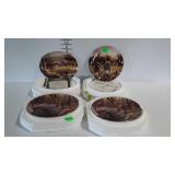 4 Collector plates with deer scenes & stryofoam