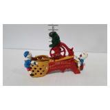 Cast iron coin bank, Mother Goose Circus, repro